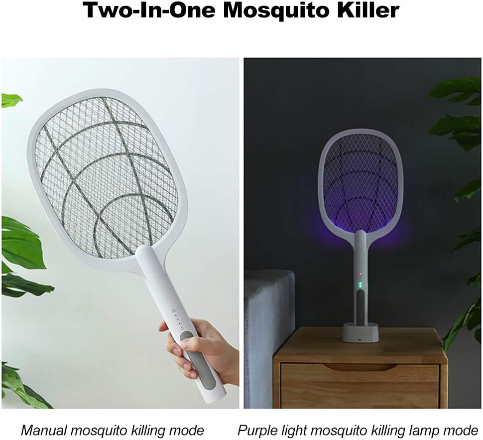 Mata Mosquitos Eléctrico 2 en 1 con Luz LED y Malla de Seguridad - 3 Capas