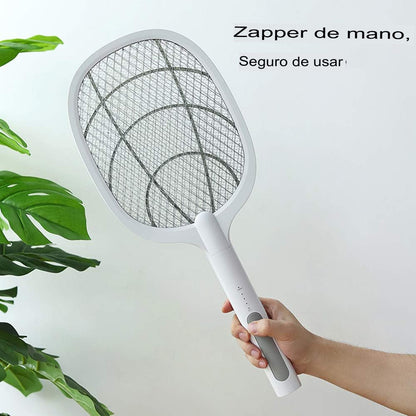 Mata Mosquitos Eléctrico 2 en 1 con Luz LED y Malla de Seguridad - 3 Capas